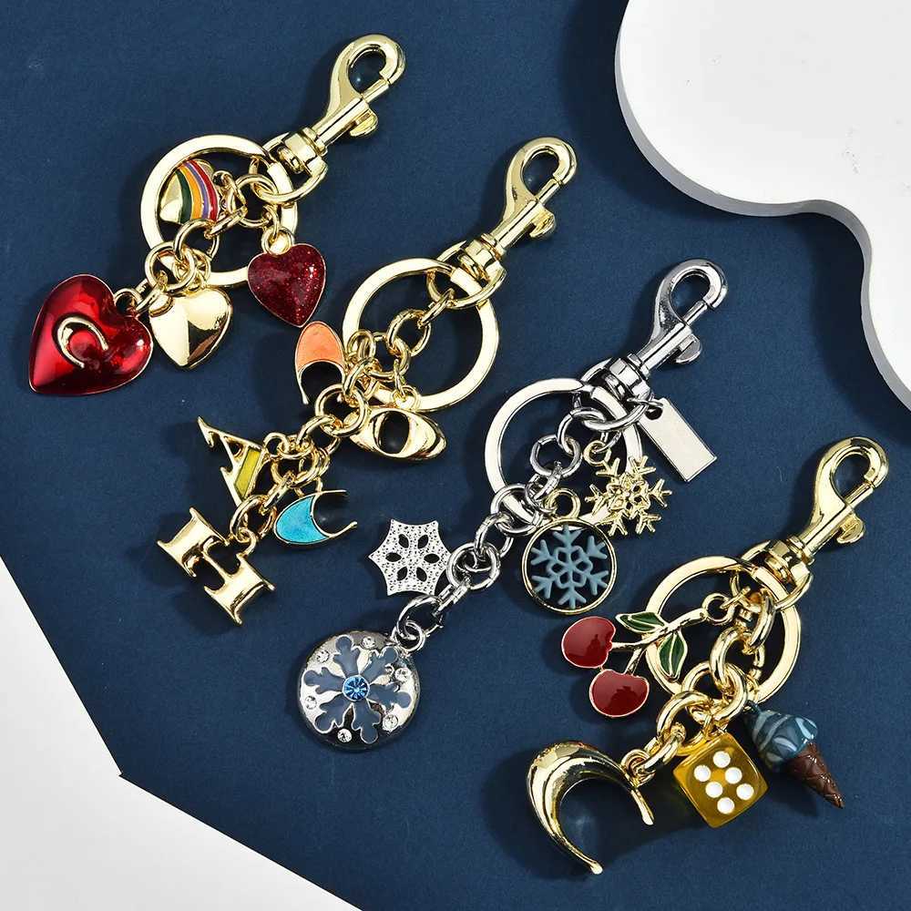 Porte-clés lettres de cerise et autres petits pendentifs pour breloque de sac, 5 pièces, H260318
