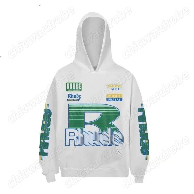 Rhudelys Mens Designer Y2k Hoodies Hip-Hop Pullover Quality Fashion Athleisure Printed Pattern Loose High Street Retro Ruder Hoodie 21f