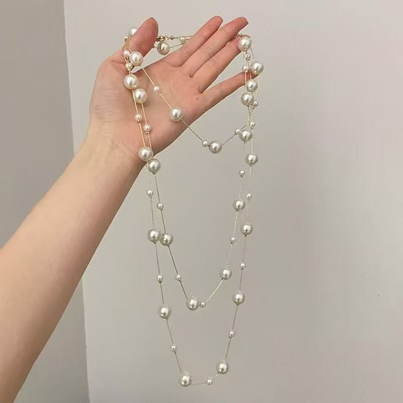 French Style High-End Fashionable Women's Accessories Milk White Imitation Pearl Necklace Fashionable Women's Accessories Autumn Winter