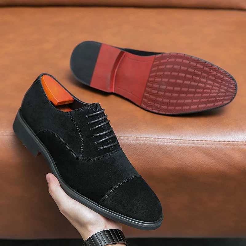 New Red Bottom Designer Formal Luxury Wedding Business Office Brogue Dress Mens Casual Suede Leather Black Shoes for Men Loafers H260623