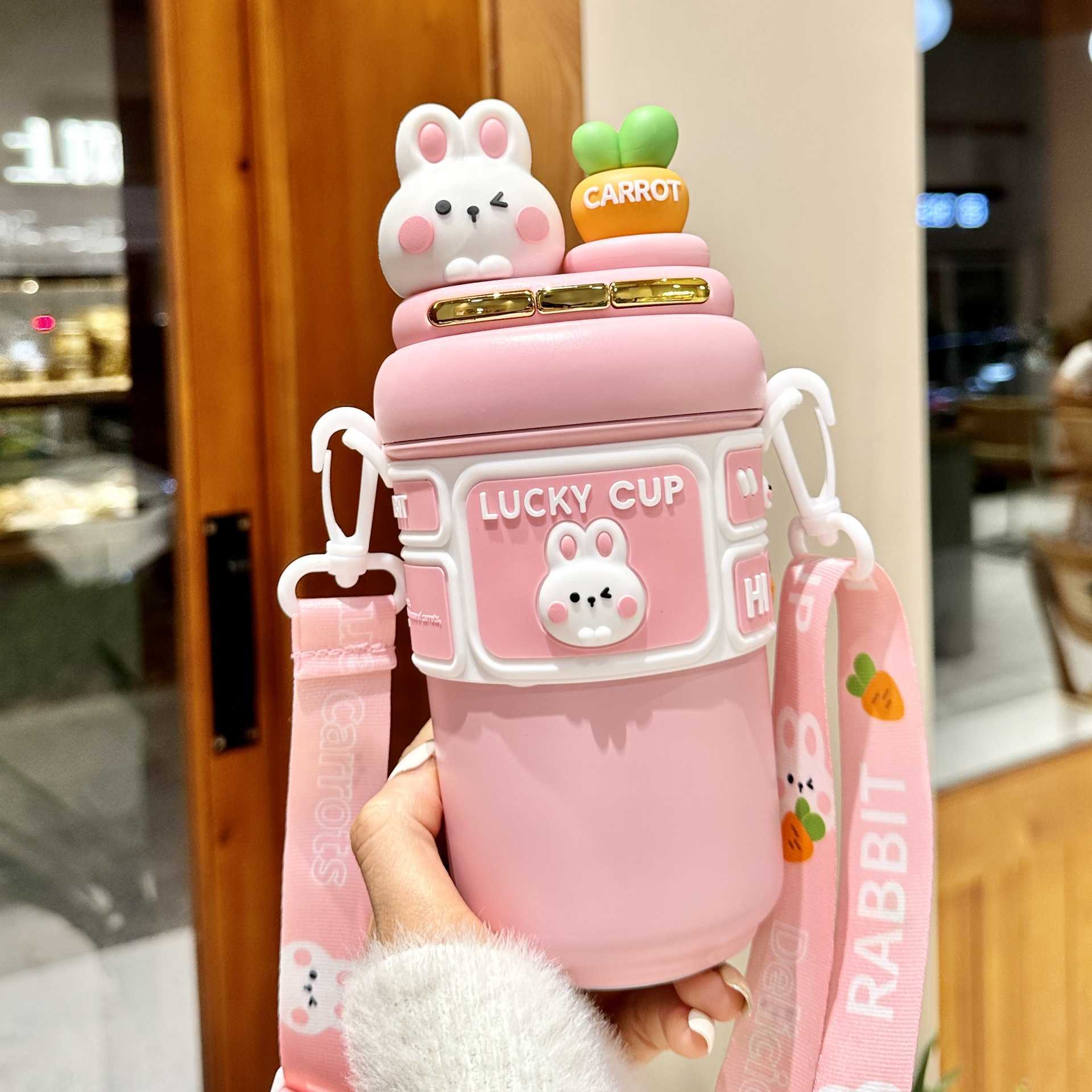 New Straw Insulated Cup Cute Girls High-Value Childrens School-Specific 2024 Internet Celebrity Double Drinking Cup L25121276DF-image-1098051282