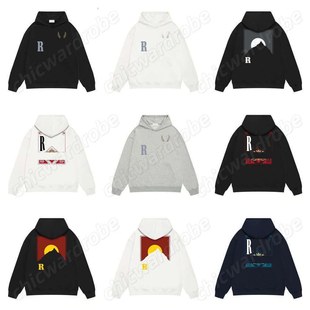Rhudelys Mens Designer Y2k Hoodies Hip-Hop Pullover Quality Fashion Athleisure Printed Pattern Loose High Street Retro Ruder Luxury Hoodie 9c5