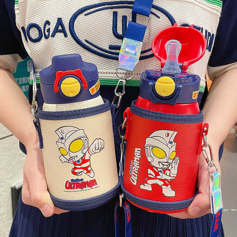 Ultraman Childrens Insulated Cup with Straw Student Water Bottle Kindergarten Baby Cup Portable and Durable for School L251212ZYWU-image-1098051514
