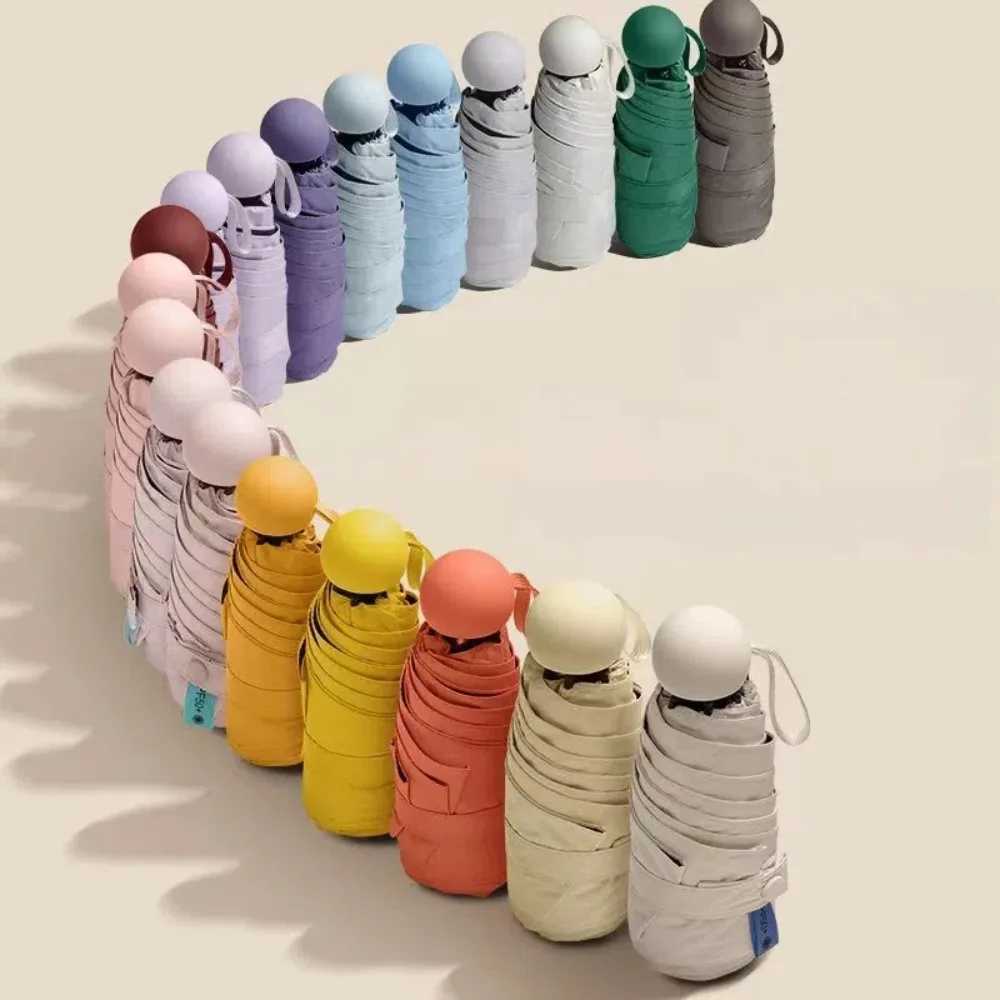 Mini Capsule Folding Umbrella Vinyl with Box Sun Rain Umbrella Dual Use Protection UV Sunshade Travel Accessoreis for Outdoor H260318-image-1098060531