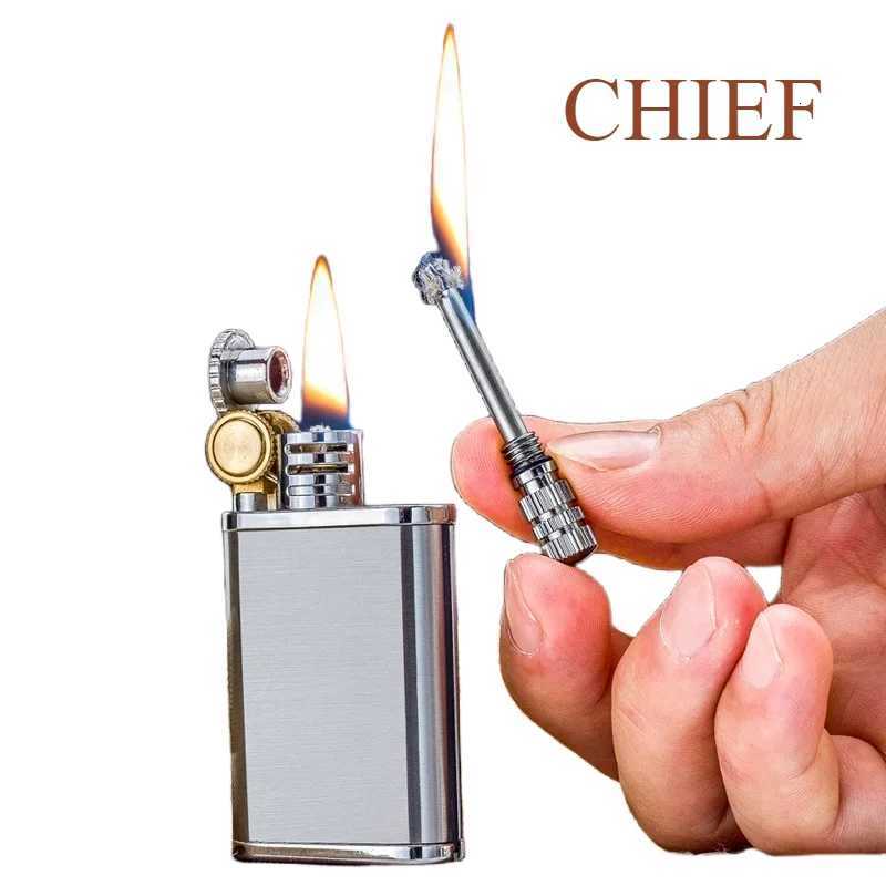 New Dual-Use Leader Lighter with Reusable Match - Windproof Creative Design Portable Small Tool for Daily Outdoor Use C260318-image-1098071055