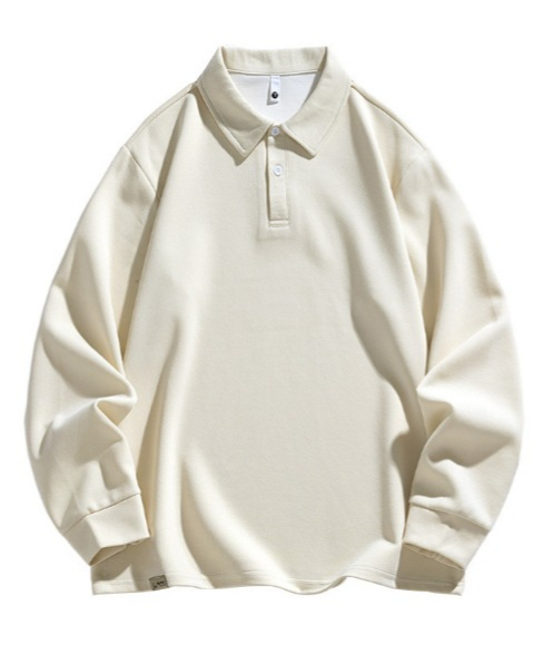 a32 Men Long-sleeved Autumn and Winter Heavy Loose Solid Color Lapel Youth Casual