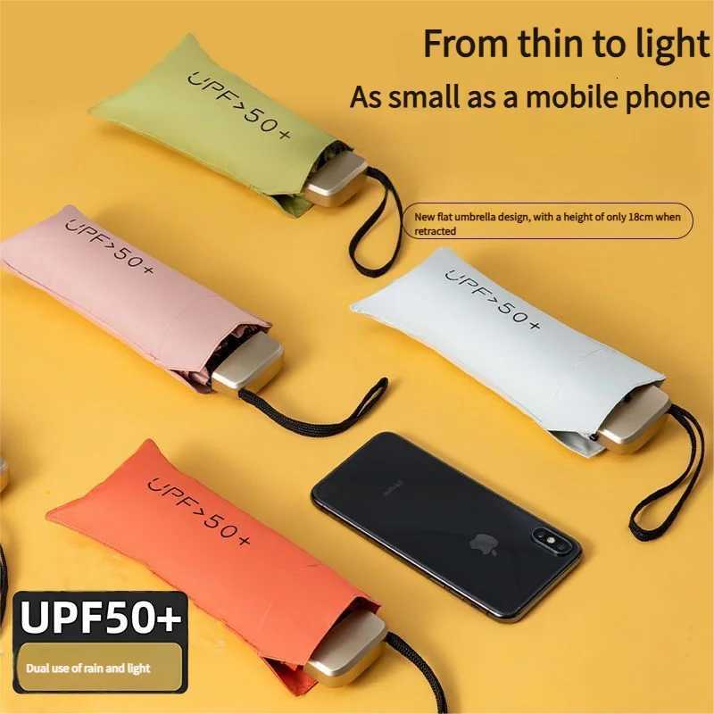 Ultra Light Small Mini Women Five Fold Umbrella Sun Proof Sun Proof Anti UV Sun Rain Dual Use Umbrella Thick Black Glue Pocket S H260318-image-1098061062