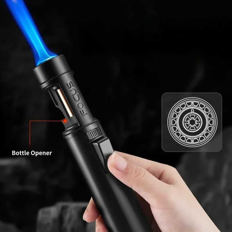 Creative Bottle Opener 1300 High Temperature Flame Spray Gun Gas Lighter Safety Switch Outdoor BBQ Kitchen Cigar Lighters Gifts C260318-image-1098070791