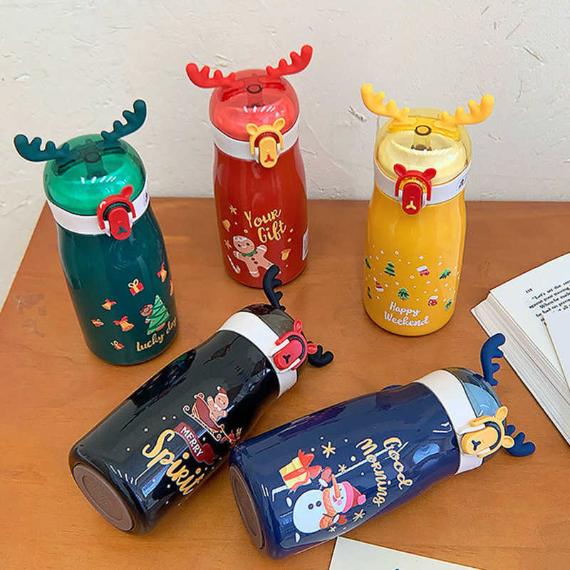 Cute Christmas Insulated Cup Cartoon Student Portable Stainless Steel Water Cup Small Capacity Childrens Gift Water Cup Couple Cup L251212O0WI-image-1098028790