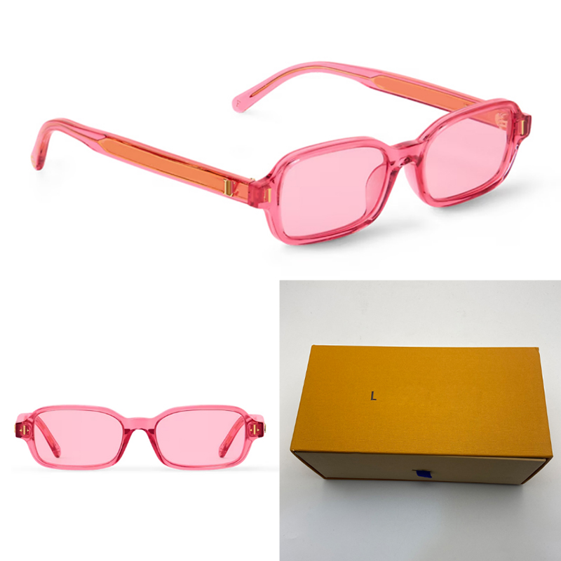 Designer sunglasses for women Aura Low Rectangle Sunglasses Transparent Pink Acetate Grey Lens Y2K Daily Outfit Shades Luxury Brand Vacation Driving