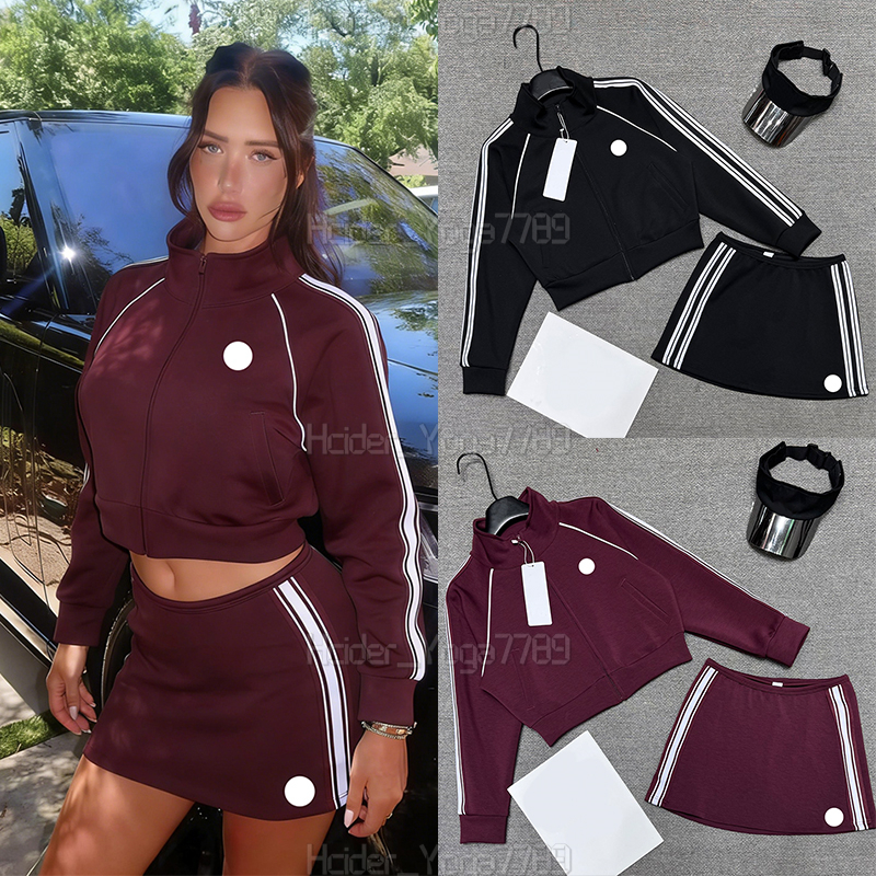 Women's Yoga Set Womens Cropped Jacket Zip-Up Coat Waist Cinching Jacket With Skirt Comfortable Fitness Sportswear Suits Daily Sports Gym Outfi