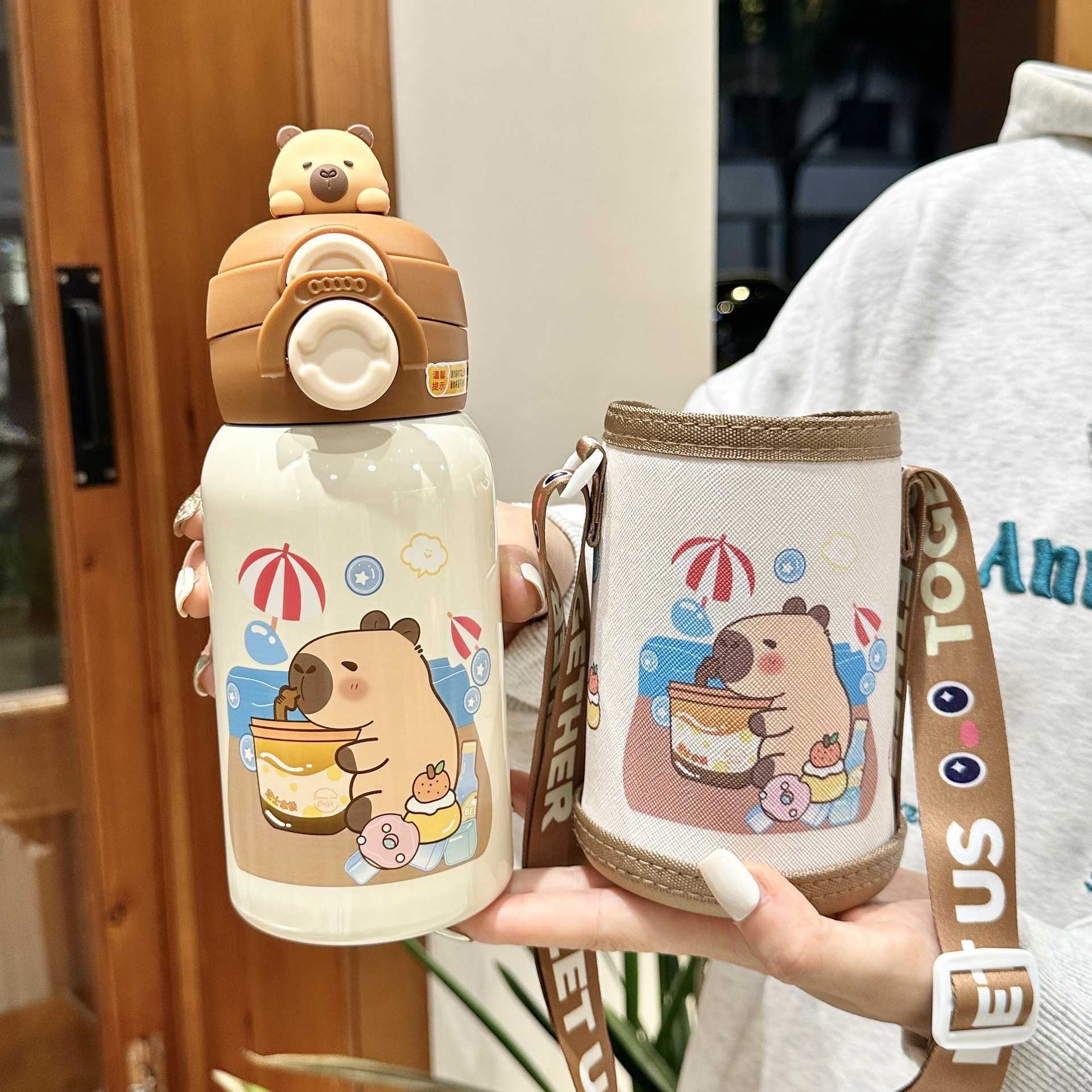 Kapibara Childrens Insulated Cup for Girls 2025 New Model 316 Straw Water Bottle for Boys Students School Special Cup L251212WWLO-image-1098051565