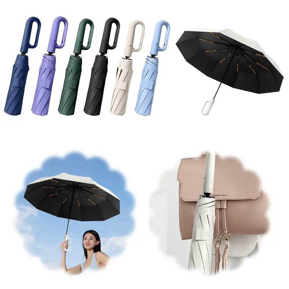 Folding Inverted Umbrella With Hook Handle Windproof Waterproof Auto Open/Close For Women Men Rain Umbrella With UV Protection H260318-image-1098060370
