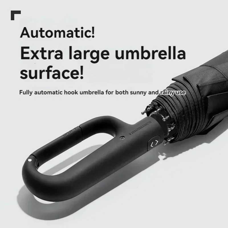 Latest Extra Large Reinforced Wind-resistant Rain-resistant Dual-purpose UV-resistant Fully Automatic Ring-buckle Umbrella H260318-image-1098060391