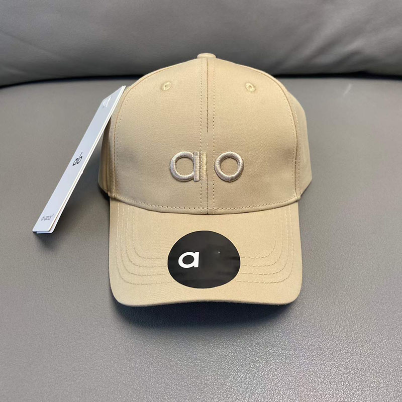 Khaki AIoismness AAA Womens Designer Ball Cap Breathable Cotton Canvas yoga Hats letter embroidery for Summer Travel and Fashion Size adjustable Wit