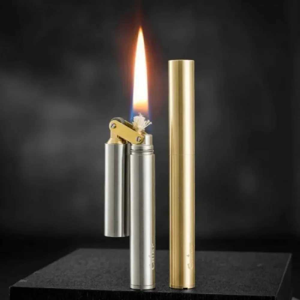 Vintage Lighter Novelty Special Cool Mini Igniter Nunchaku Flame Cigar Lighter Aesthetic Unusual Gifts For Smokers No Fuel C260318-image-1098072179