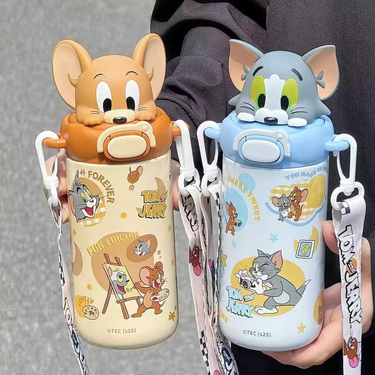 Tom and Jerry Collaboration Insulated Cup for Women 2025 New High-Value Straw Cup Gift Cute Portable Water Cup L2512123HTS-image-1098048291