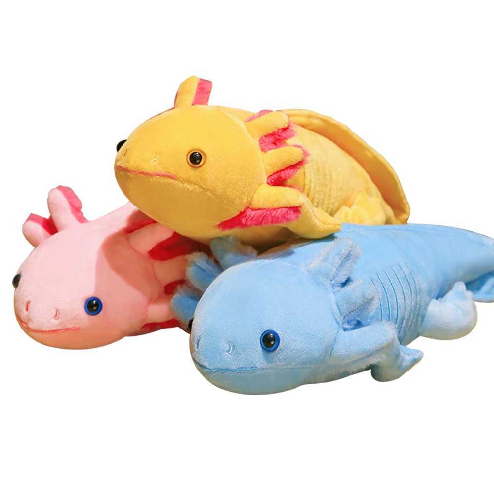 45cm Kawaii Colorful Newt Plush Toy Stuffed Cute Axolotl Salamander Fuzzy Plush Fish Appeasing Long Pillow Cushion Kids Gift L251212HSUF-image-1098019341
