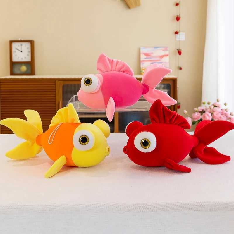 35cm Cute Sea Animal Clownfish Stuffed Toy Goldfish Doll Big Doll Pillow Childrens Birthday Gift Plush Toys Anime Plush L251212PZUV-image-1098020340
