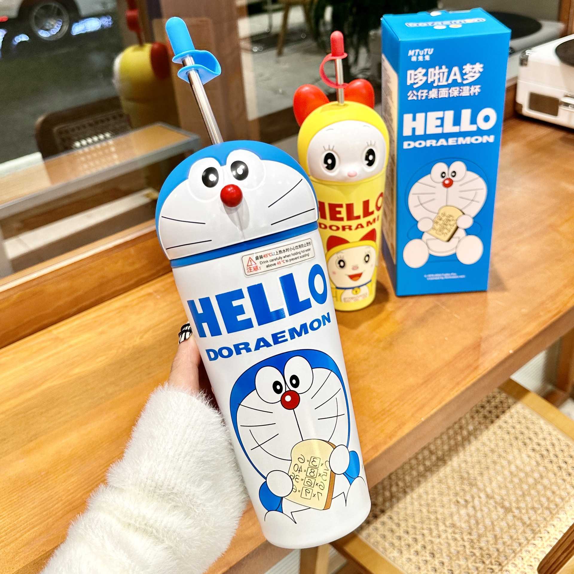 Thermal Cup Ding Dong Cat Doraemon Coffee Cup 304 Stainless Steel Childrens Thermal Cup Large Capacity Ice Cup Water Cup L251212C75C-image-1098048995