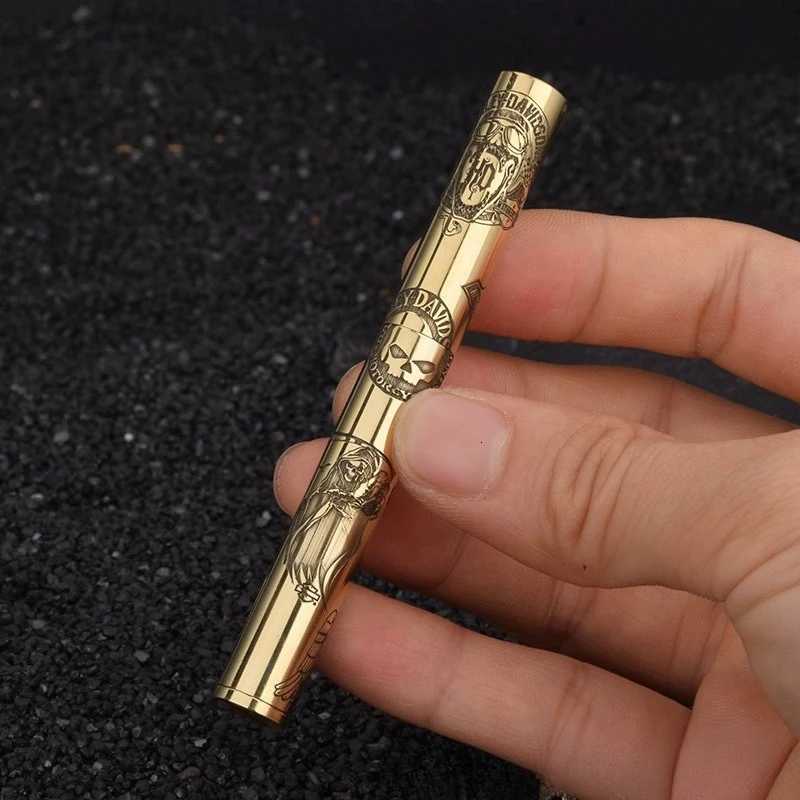 Panlong Stick Cylindrical Carving Surround Brass Portable Creative Kerosene Lighter Unusual Mens Gift Cigarette Accessories C260318-image-1098070944