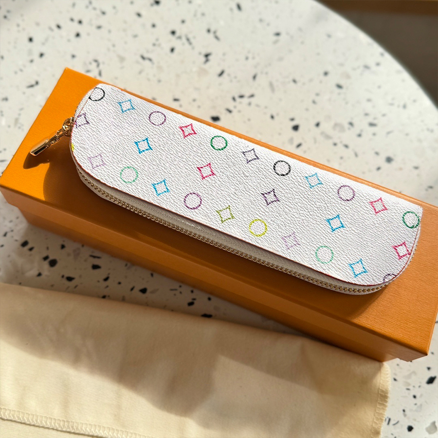 Deisgner Trousse à crayons en toile avec lettres de l'alphabet pour accessoires de bureau, boîte de rangement polyvalente, résistante à la saleté