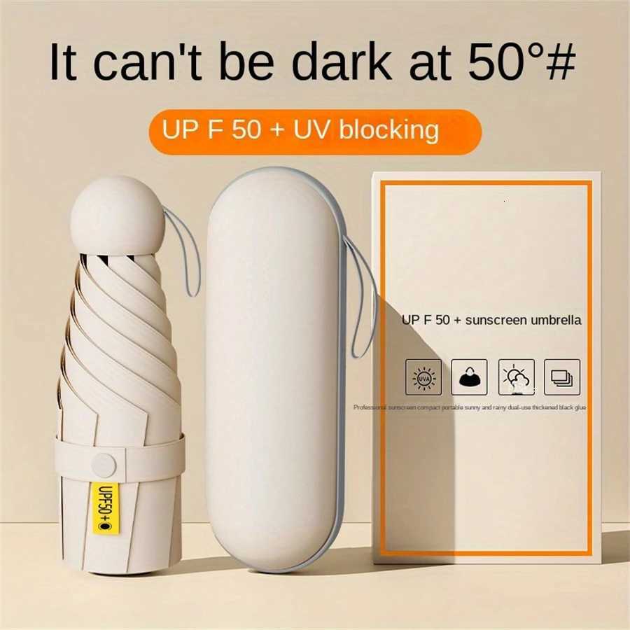1pc Anti-Uv Mini Umbrella For Sunny And Rainy Days Portable With Uv Coating And 6 Reinforced Ribs H260318-image-1098060211
