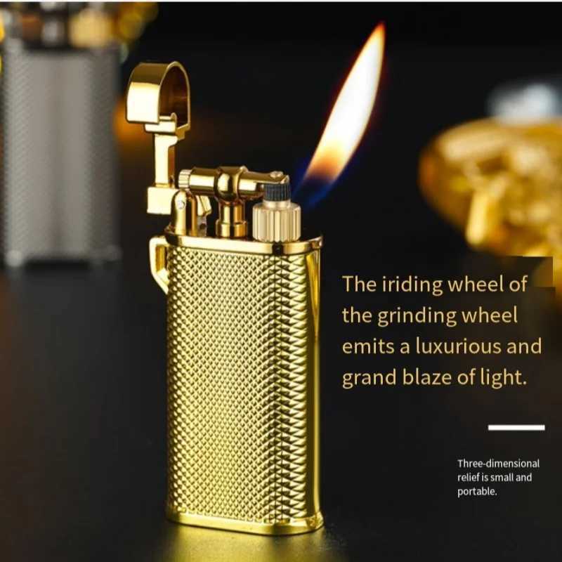 Retro ic grinding wheel gas lighter portable high-end metal body personzed creative mens gift lighting tool C260318-image-1098072101