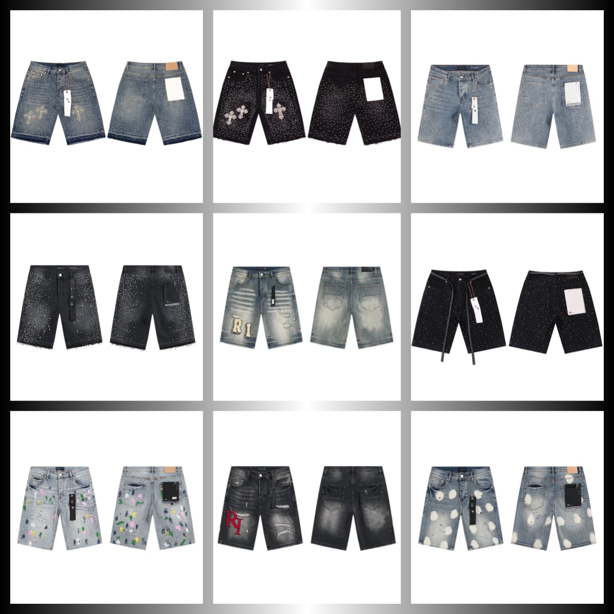 Short en jean de créateur pour hommes, Vintage lavé, ample, jambe droite, mode de rue, Streetwear respirant d'été
