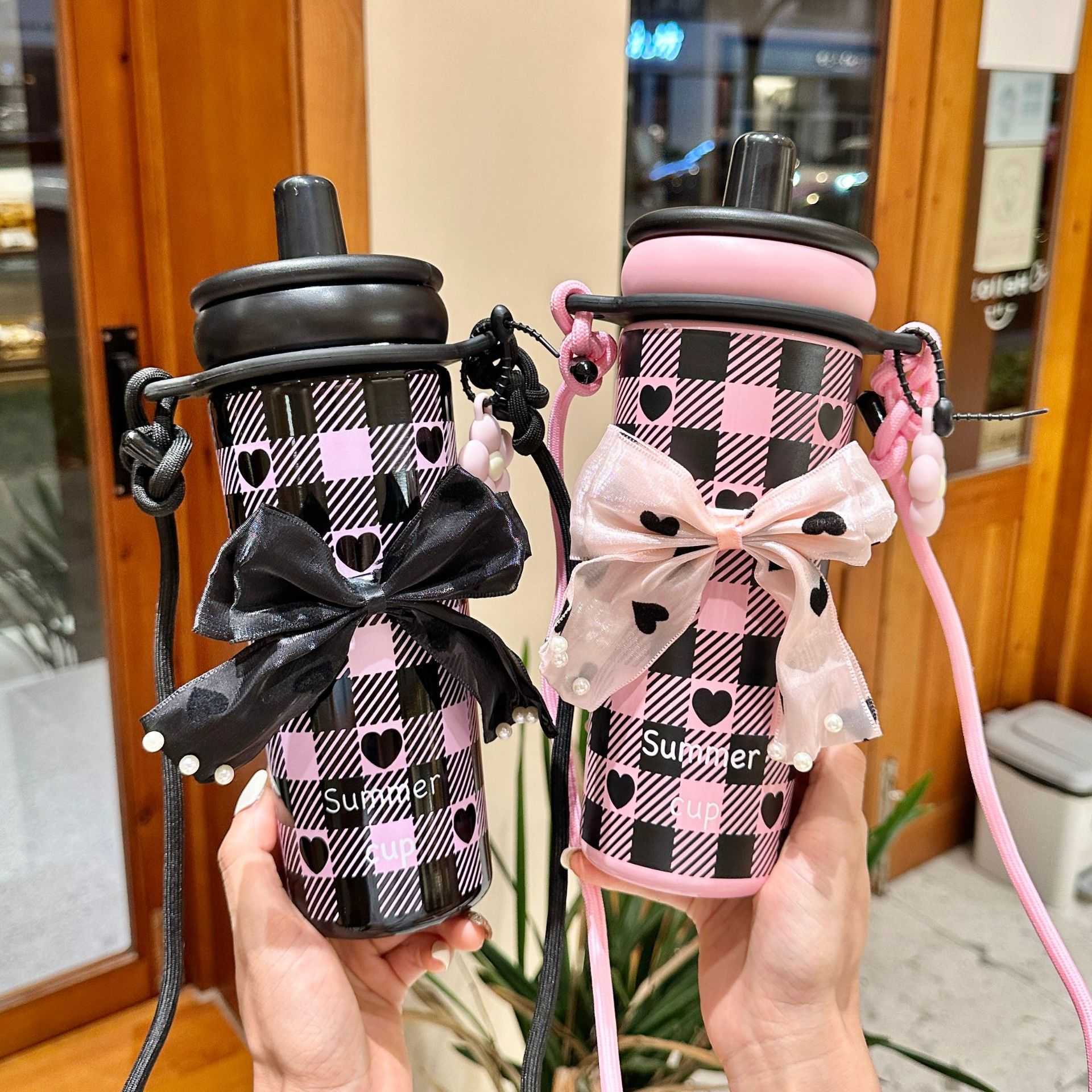 Ceramic Inner Liner Insulated Cup Large Capacity Coffee Cup for Women High Aesthetic 2025 New Model Cold Retention Straw Water Cup Gift L251212RC-image-1098050992
