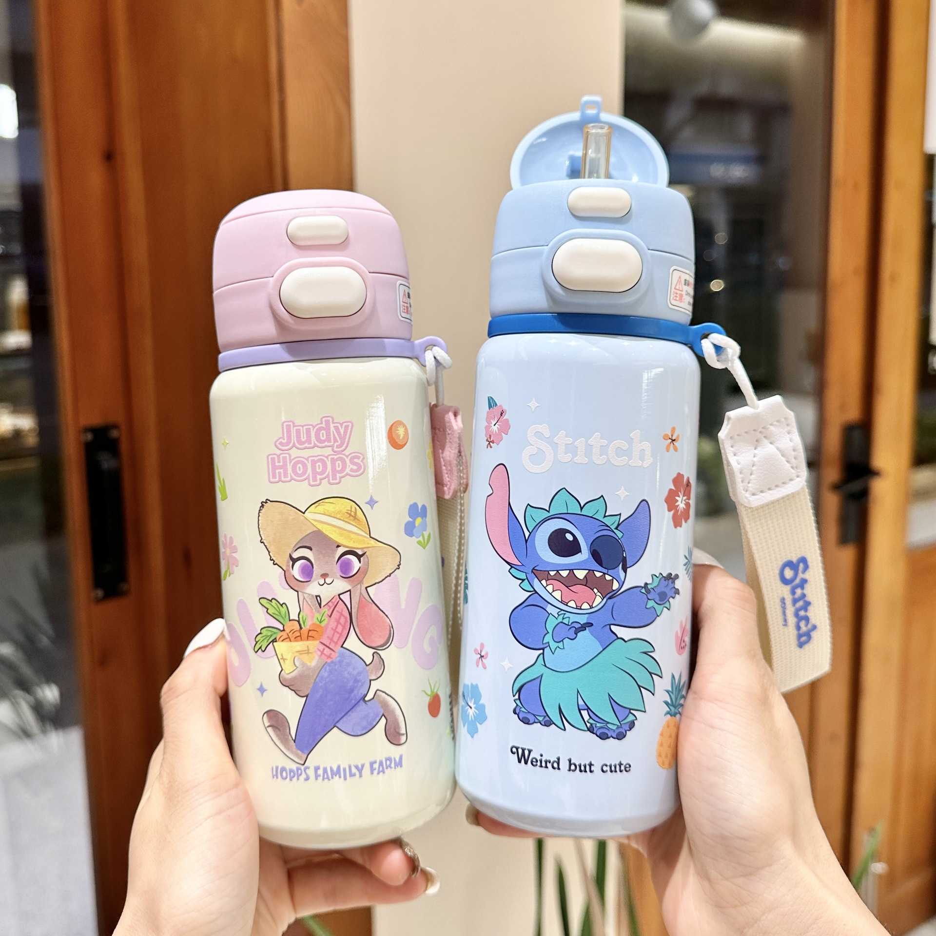 Judy Crazy Animal City Insulated Cup Large Capacity Double Drinking Straw Water Cup High-Value Cute Gift for Girls L251212LMEO-image-1098050393