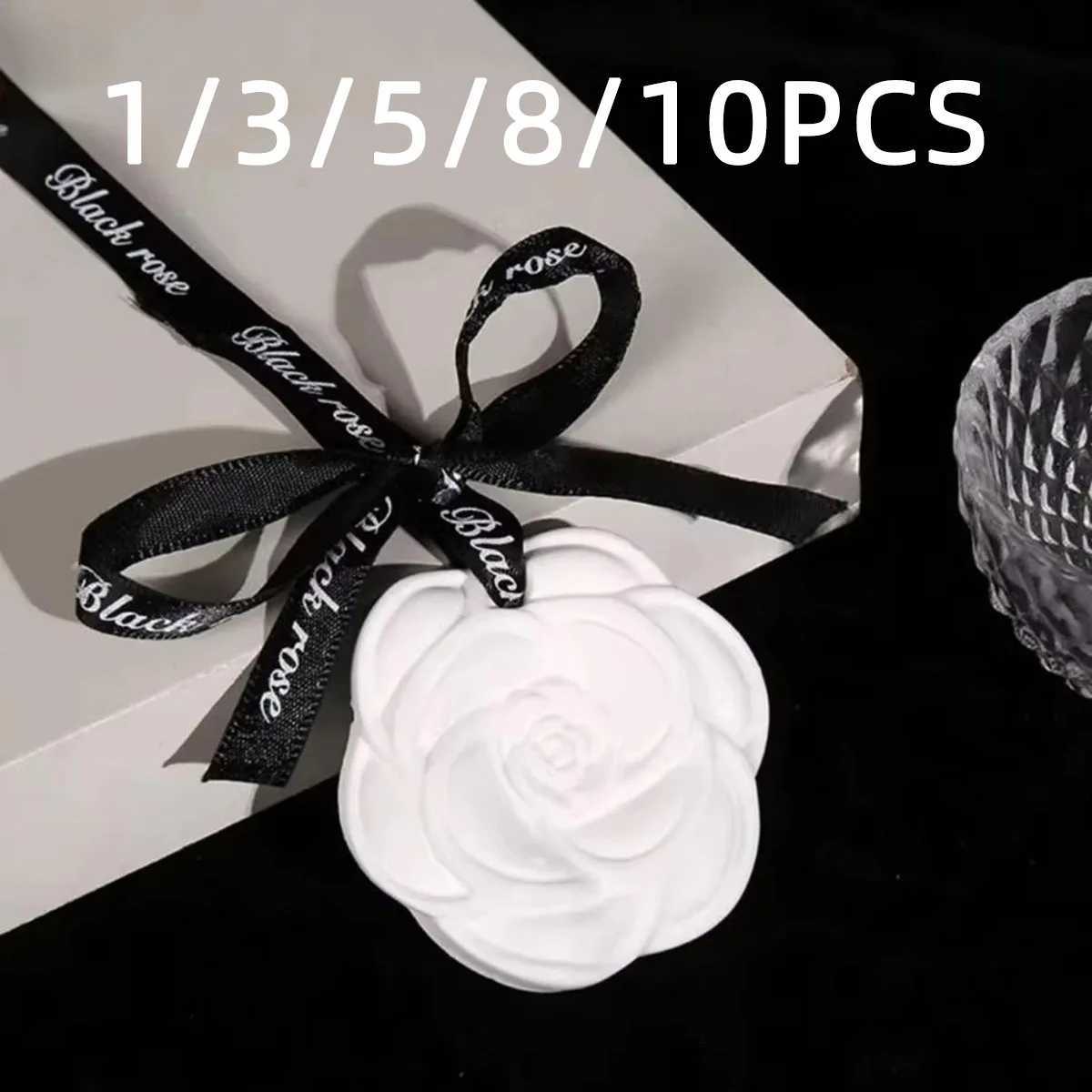 1/10PCS Camellia Gypsum Aromatherapy Expanded Stone Ornament Wardrobe Indoor Fragrant Tablet Car Aromatherapy Companion Gift M260318-image-1098005300