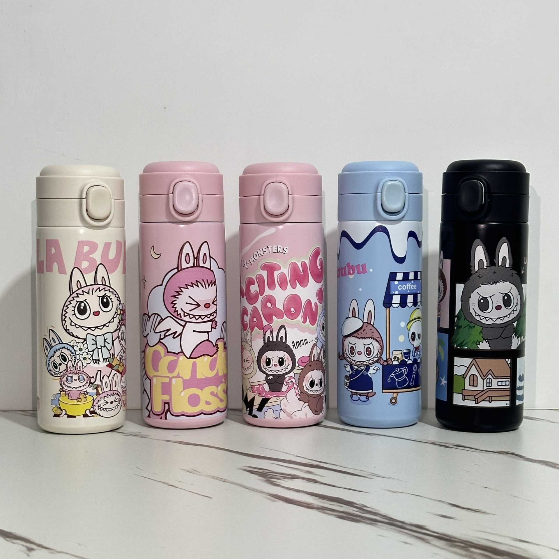 Daily Necessities Labubu Cute Cartoon Insulated Cup 304 Stainless Steel Labubu Pea Cup Bouncing Cup L251212C6UH-image-1098028248