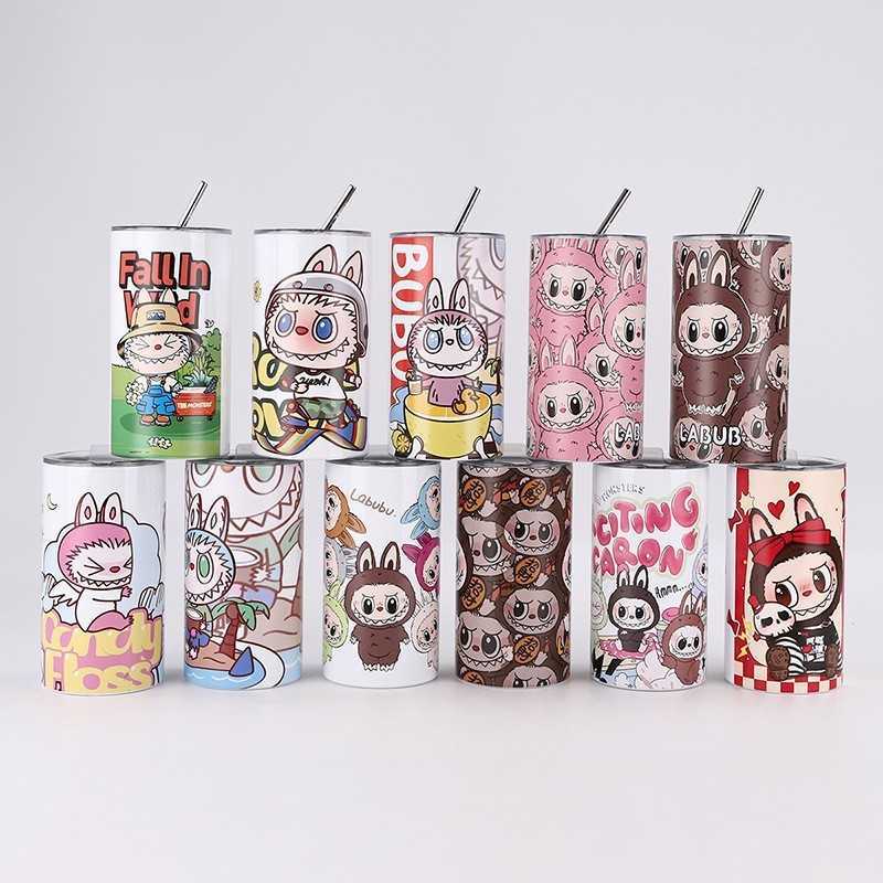 Labubu Cartoon Straw Cup Labubu Insulated Cup High-Value Portable Coffee Cup Iced Americano Large Capacity Straight Cup L251212OPPN-image-1098027977