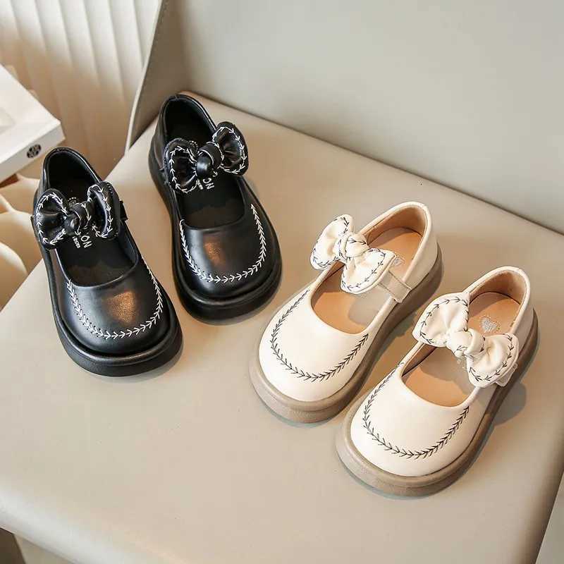Filles petites chaussures en cuir taille 23-35 chaussures simples en cuir à fond souple pour enfants Beige mode polyvalent chaussures de bébé pou