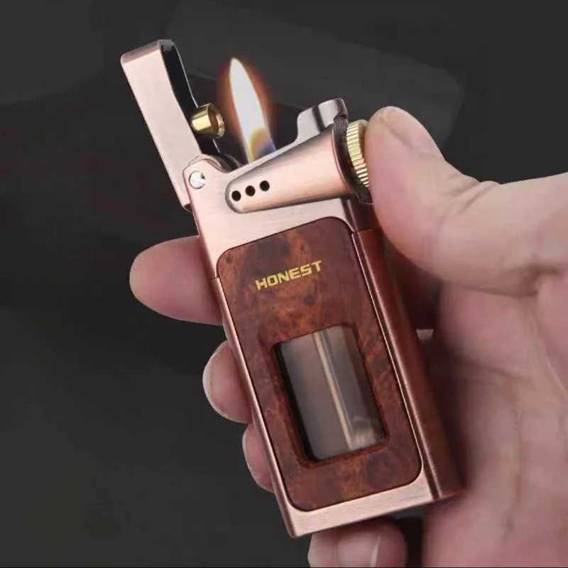 2024 HONEST Ejection Kerosene Lighter Retro Unique Shape Metal Creative Cigarette Accessories Gift Collection New C260318-image-1098070939