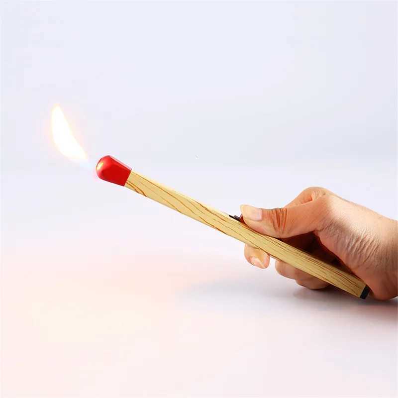 Creative Matchstick Shaped Lighter Refillable Practical Long Matchstick Lighter Adjustable Metal Lighter for Fireplaces Camping C260318-image-1098070857