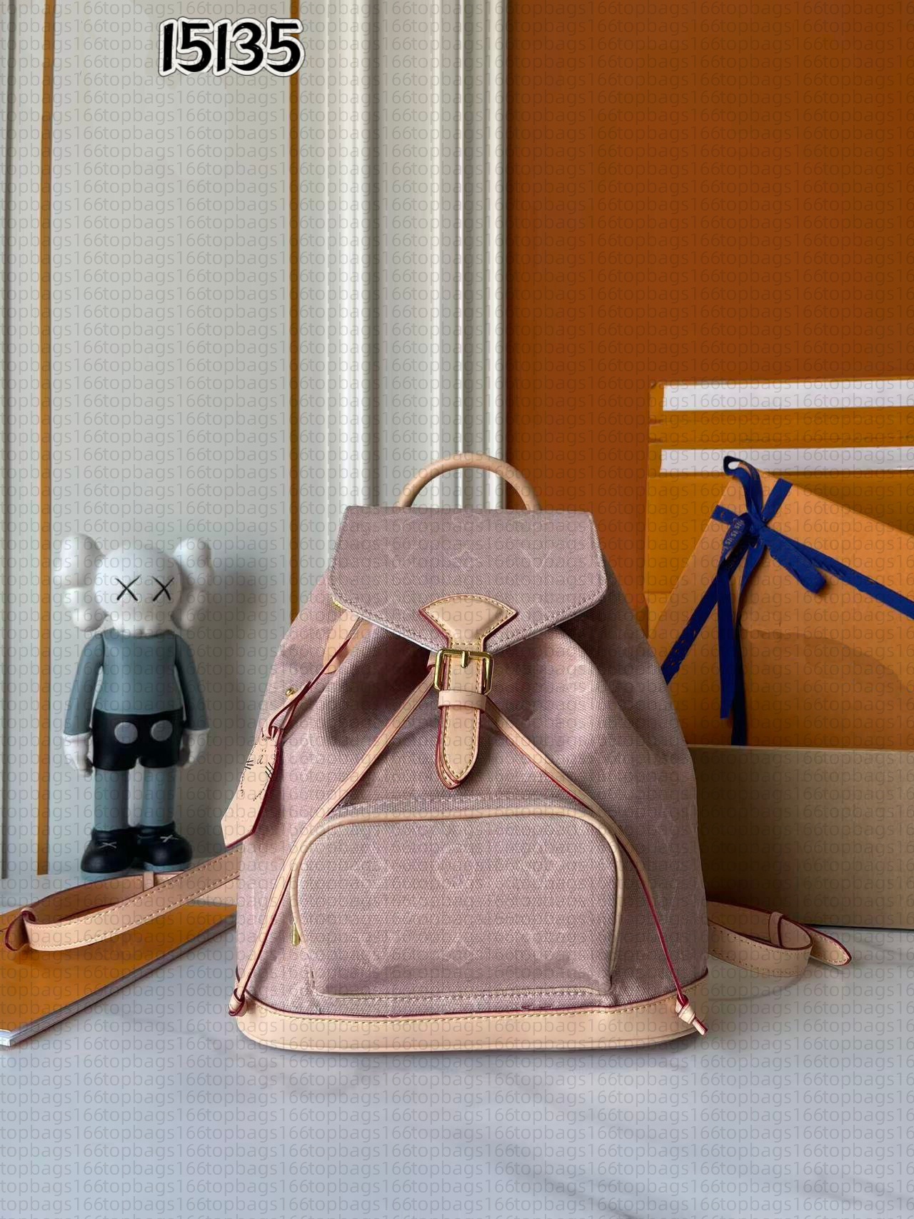 M15135 sacs à dos Montsouris Trompette Sac à dos à double épaule Sacs à bandoulière de mode Embrayage Sac à main Marque de luxe Designer Voyage B