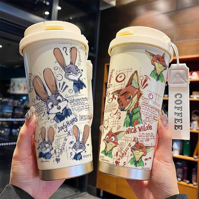 Judy Nick Crazy Animal City Insulated Cup Cartoon Cute Couple Large Capacity Coffee Cup Childrens Student Water Cup L251212016I-image-1098028800
