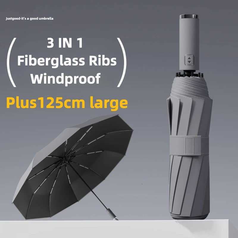 Windproof Automatic Folding Umbrella 125CM Diameter Large Rain Umbrella Sun UV UPF50 Protection Umbrellas for Man and Women H260318-image-1098060471