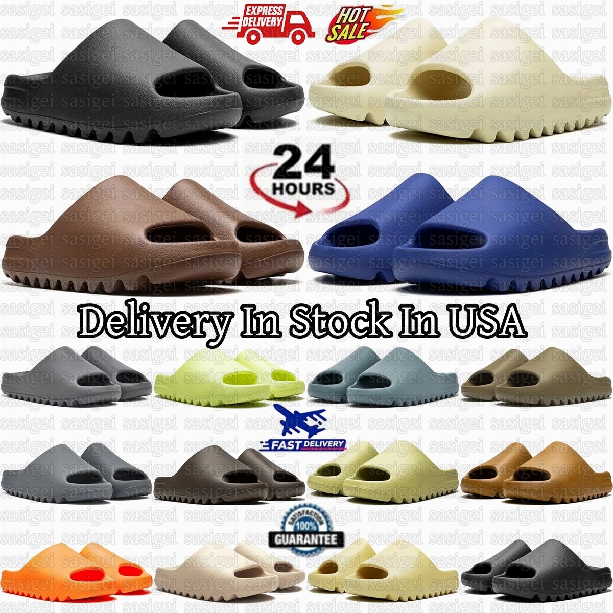 Designer Slide Slides Slippers Mens Womens Onyx Slate Slipper Grey Slate Marine Bone Azure Dark Flax Salt Pure Resin Glow Green Ochre Desert Arar