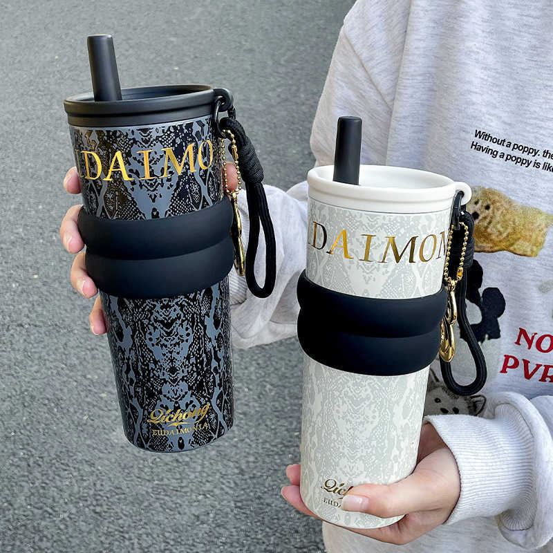 Year of the Snake Limited Edition 2025 New Straw Insulated Cup Ceramic Liner Womens Light Luxury Straw High Appearance Large Capacity L251212OWPO-image-1098028947