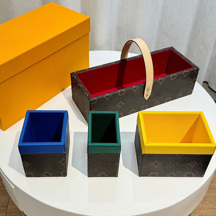 Plateau à bijoux de créateur, boîte à bijoux, boîte de montre de mode, papeterie classique, bijoux et autres petits articles, poignée en cuir tei