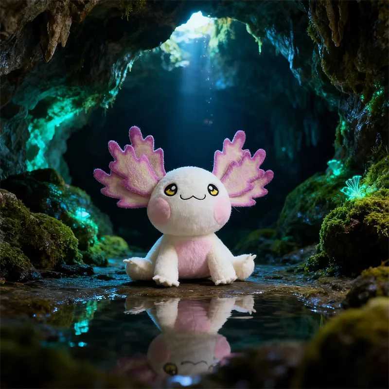 30CM Creative Cartoon Simulation Axolotl Plush Toy Cute Stuffed Animal Pink Colorful Anime Accompany Sleep Toy Kid Birthday Gift L251212883K-image-1098019488