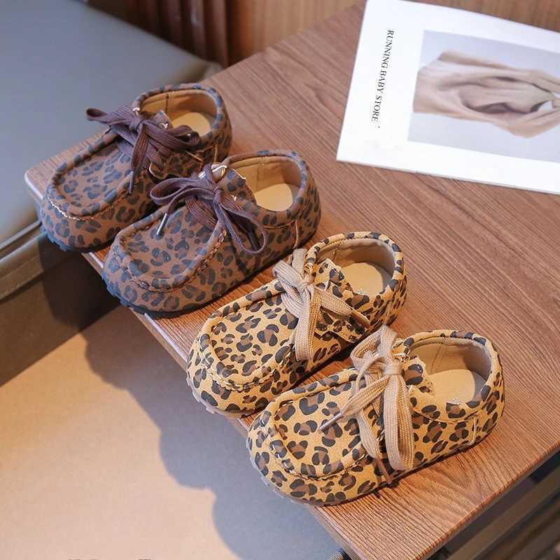 Leopard Print Children Suede Leather Shoes Spring Summer New British Style Girls Leisure Shoes Appealing Sutdent Footwear I09286T260317