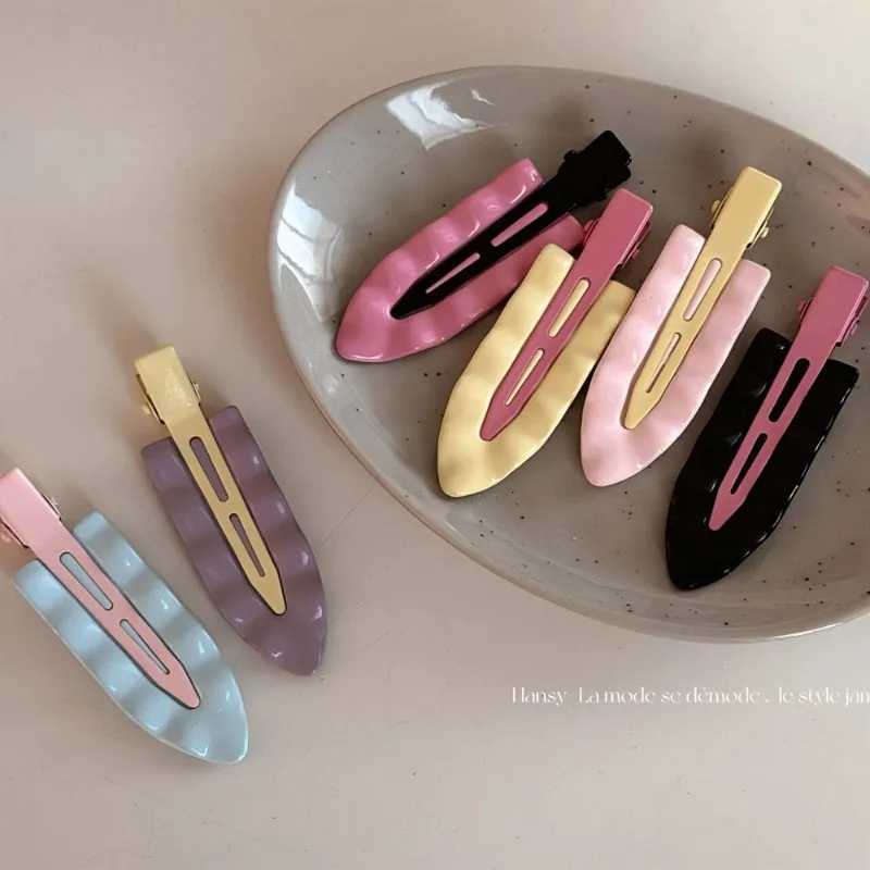 Korean Macaron Metal Wave Super Fairy Makeup Clip Internet celebrity seamless hairpin Side bangs clip Headgear Hair Accessories H260319-image-1098194075