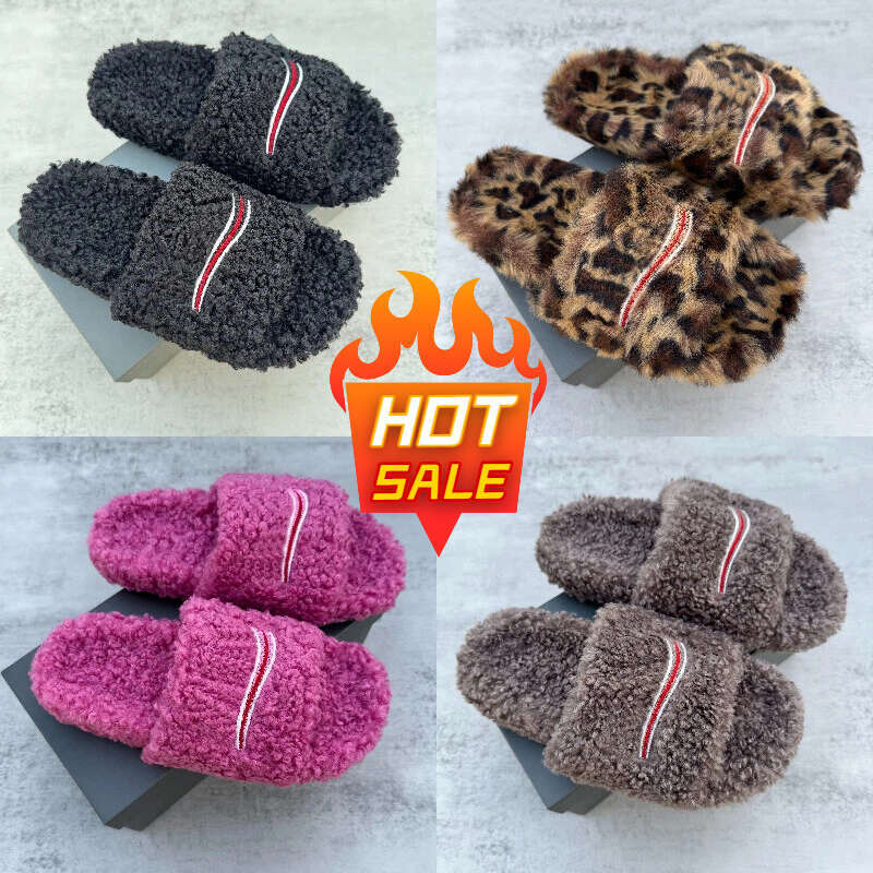 Luxury Slides Paris Designer men women Slippers Ladies Wool Winter Fur Fluffy Furry Warm Letters Sandals Comfortable Fuzzy Girl Flip Flop Slipper-image-930564791