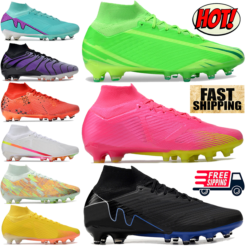 Free Shipping designer soccer shoes Superfly 9 Elite AG High football boots men women soccer cleats Lemonade Black Luminous Pack Ghost Green outdoor
