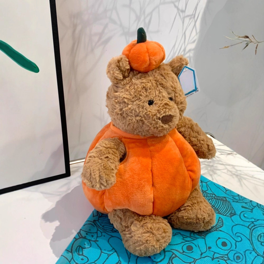 Barcelona Pumpkin Bear Doll Plush Toy Teddy Bear Doll Soothing Sleeping Doll New Year's Gift Female-image-1098125943