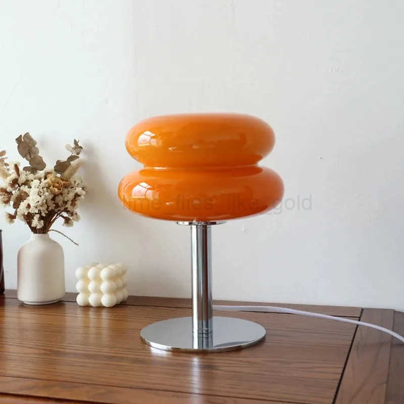 Macaron Glass Table Lamp Trichromatic Dimming Living Room Atmosphere Lamps Eye Protection Night Light Girl Bedroom Bedside Decor H260318-image-1098113305